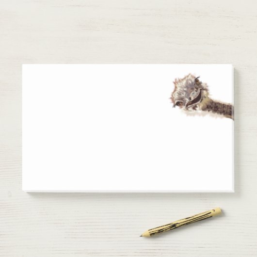 Funny Ostrich Post-it® notes (Op bureau)