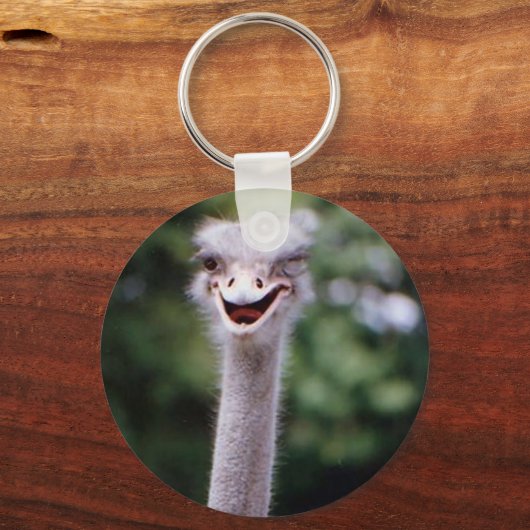 Funny Ostrich Sleutelhanger (Voorkant)