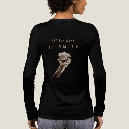 Funny Ostrich Tri-Blend Shirt (Achterkant)