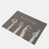 Funny Ostriches Waterverf | Welkom Deurmat (Schuin)