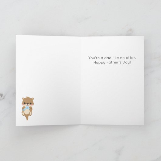 Funny Otter Animal Pun Vaderdag Kaart (Binnen)