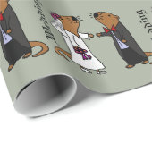 Funny Otter Bruiloft Cartoon Cadeaupapier (Rol Hoek)