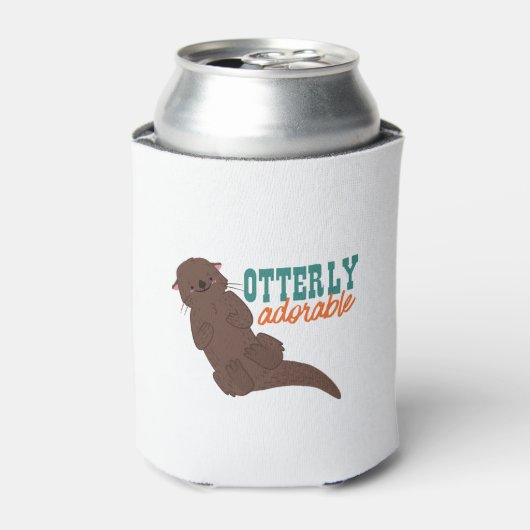 Funny Otter Cartoon Animal Schattig Blikjeskoeler (Blikje Voorkant)