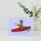 Funny Otter Kayaking Briefkaart (Staand voorkant)