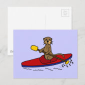 Funny Otter Kayaking Briefkaart (Voorkant / Achterkant)