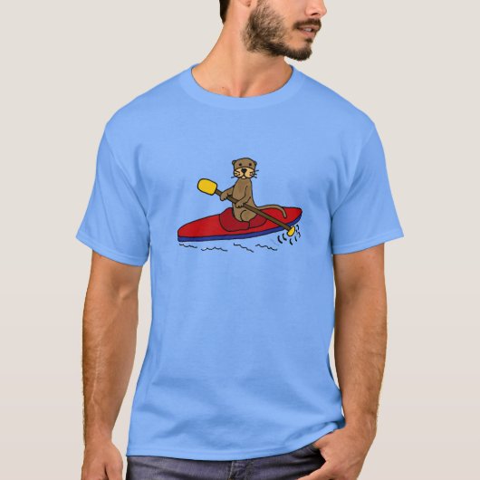 Funny Otter Kayaking T-shirt (Voorkant)