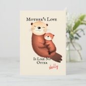 Funny Otter Mom Kaart - Moeders liefde als geen ot (Staand voorkant)