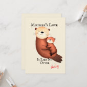 Funny Otter Mom Kaart - Moeders liefde als geen ot (Voorkant / Achterkant in situ)