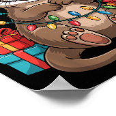 Funny Otter Santa Hat Animals Lovers Ugly Christma Poster (Hoek)