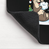 Funny Otter Snowman Christmas Tree Xmas Womens Men Muismat (Hoek)