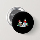 Funny Otter Snowman Christmas Tree Xmas Womens Men Ronde Button 5,7 Cm (Voorkant /achterkant)
