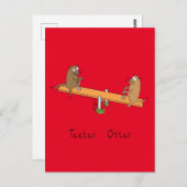 Funny Otter Teeter Totter Kinder Briefkaart (Voorkant / Achterkant)