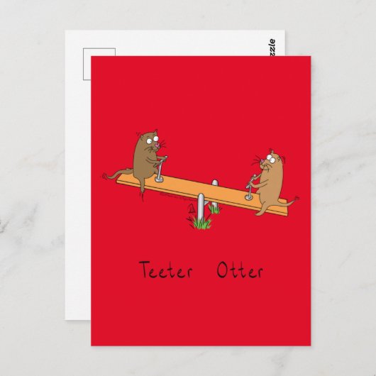 Funny Otter Teeter Totter Kinder Briefkaart (Voorkant / Achterkant)