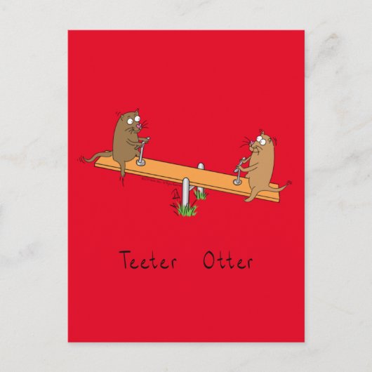 Funny Otter Teeter Totter Kinder Briefkaart (Voorkant)