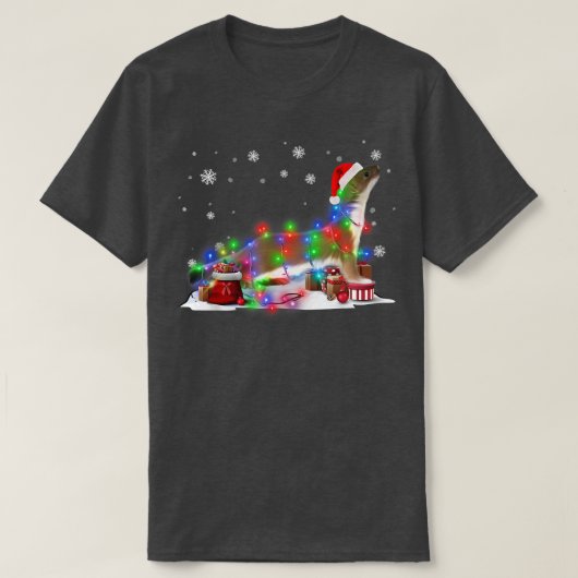 Funny Otters Tree kerstlampjes Pajama Mat T-shirt (Design voorkant)