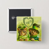 FUNNY OUDE FASHION ST.PATRICK'S DAY CATEGORIE VIERKANTE BUTTON 5,1 CM (Voorkant /achterkant)