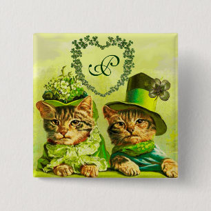 FUNNY OUDE FASHION ST.PATRICK'S DAY CATEGORIE VIERKANTE BUTTON 5,1 CM