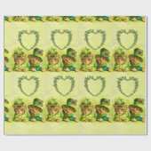 FUNNY OUDE FASHION ST.PATRICK'S DAY CATS MET HEART CADEAUPAPIER (Vlak)
