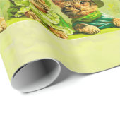 FUNNY OUDE FASHION ST.PATRICK'S DAY CATS MET HEART CADEAUPAPIER (Rol Hoek)