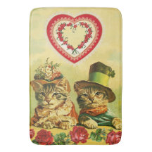 FUNNY OUDE FASHION VALENTIJNSDAG CATS, Hart, Rozen
