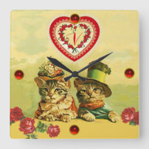 FUNNY OUDE FASHION VALENTIJNSDAG CATS, Hart, Rozen