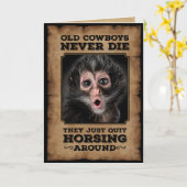 FUNNY OUDE FOTO-KAART VOOR COWBOY KAART (Gele Bloem)