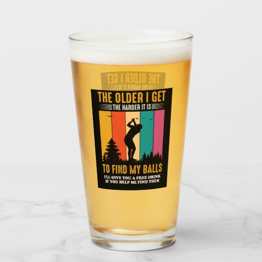 Funny Ouder Lost Golf Balls Gezegde met de naam Ba Glas (Voorkant gevuld)