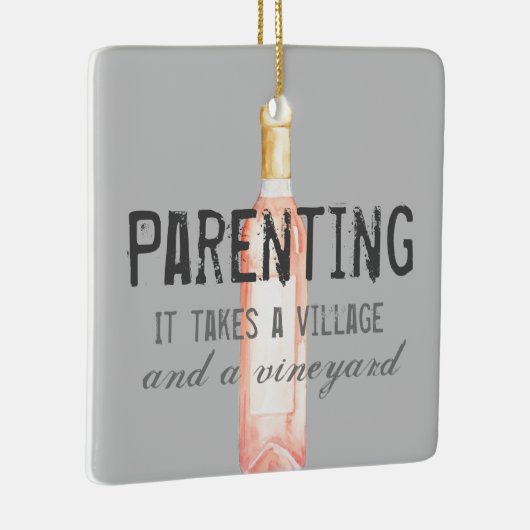 Funny Ouderschap Village and Vineyard Quote Grocer Keramisch Ornament (Rechts)