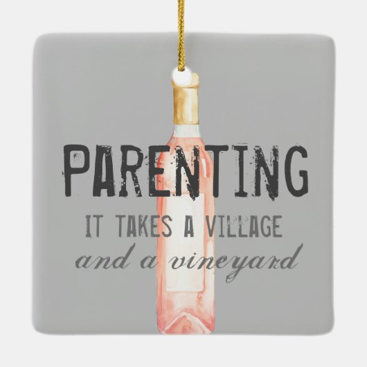 Funny Ouderschap Village and Vineyard Quote Grocer Keramisch Ornament (Achterkant)