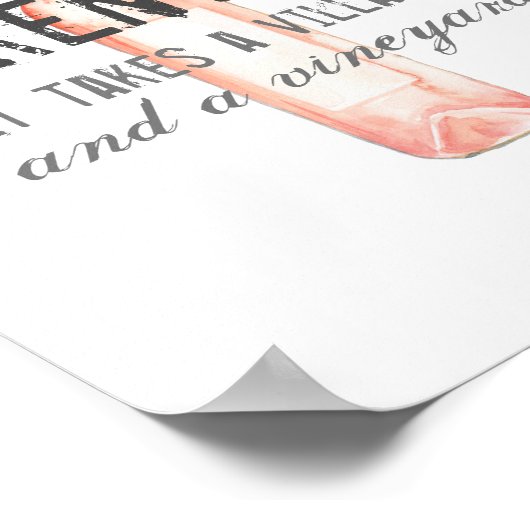 Funny Ouderschap Village and Vineyard Quote Poster (Hoek)