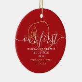Funny Our First Global Pandemic Holiday Keramisch Ornament (Rechts)