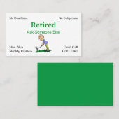 Funny Out-Business Retirement Man Golfing Visitekaartje (Voorkant / Achterkant)