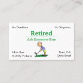 Funny Out-Business Retirement Man Golfing Visitekaartje (Voorkant)
