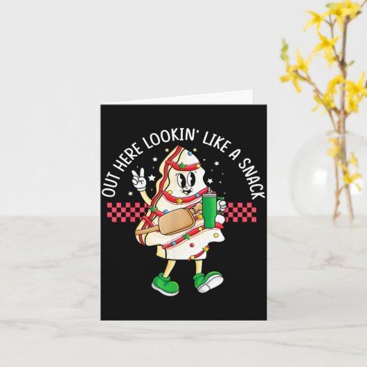 Funny Out Here Looking Like A Snack Christmas Tree Kaart (Gele Bloem)