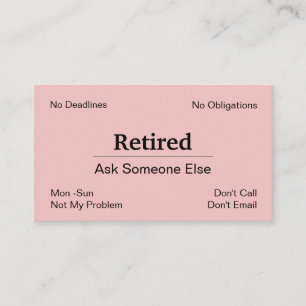 Funny Out of Business Retirement Visitekaartje