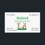 Funny Out of Business Retirement Visitekaartje<br><div class="desc">Een grappige Cartoon man in een Hammock uit het Visitekaartje van bedrijfspensioenen.</div>