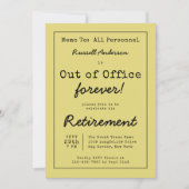 Funny Out of Kantoor Forever Retirement Party Memo Kaart (Voorkant)