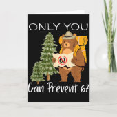 Funny Outdoor Bear Wild Number Six Seven Pun  Kaart (Voorkant)