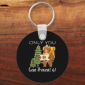 Funny Outdoor Bear Wild Number Six Seven Pun Sleutelhanger (Voorkant)