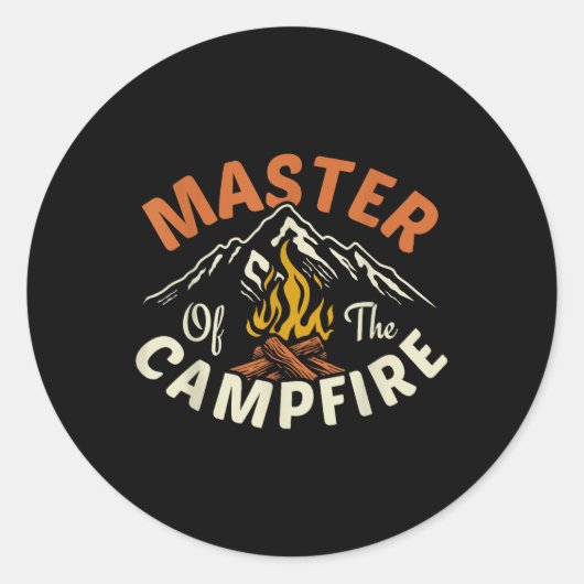 Funny Outdoor Camping Gifts Men Women Master Of Ca Ronde Sticker (Voorkant)