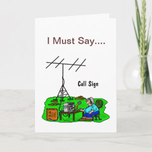 Funny Outdoor Ham Operator Birthday Card Kaart