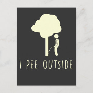 Funny Outdoor Pee Camping Humor Tree Pee Camper Briefkaart
