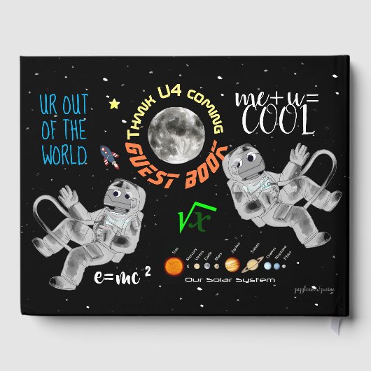 Funny Outer Space Wiskunde Wetenschap Geek Astrona Gastenboek (Achterkant)