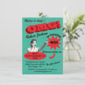 Funny Over de heuvel-mijlpaaluitnodigingen Kaart (Staand voorkant)