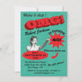 Funny Over de heuvel-mijlpaaluitnodigingen Kaart (Voorkant)