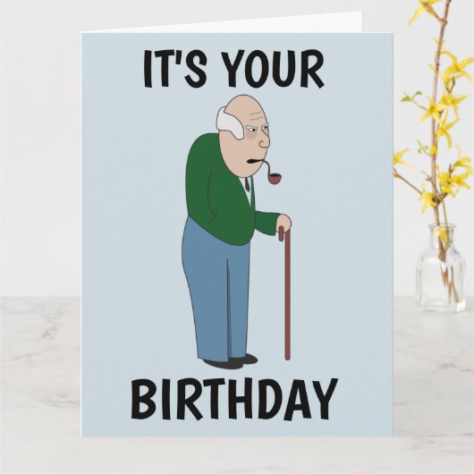 FUNNY OVER HET HILL-MAN MET KANE BIRTHDAFKaarten Kaart (Gele Bloem)