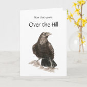 Funny, Over the Hill, Birthday met Raven Kaart (Gele Bloem)
