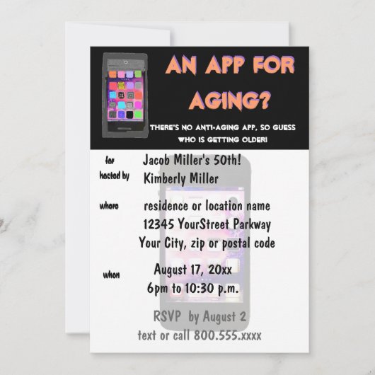 Funny Over the Hill Birthday Party Kaart (Voorkant)