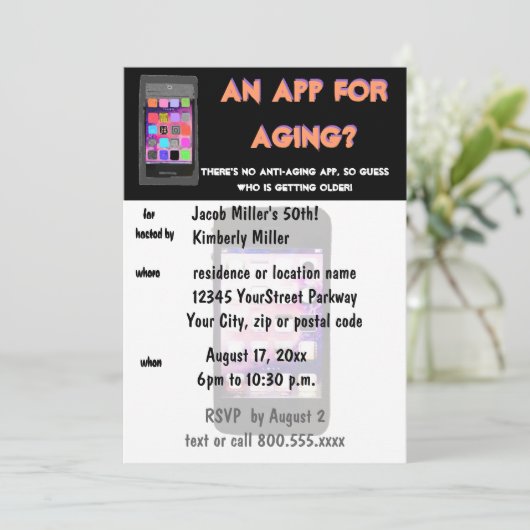 Funny Over the Hill Birthday Party Kaart (Staand voorkant)