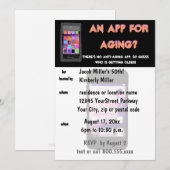 Funny Over the Hill Birthday Party Kaart (Voorkant / Achterkant)